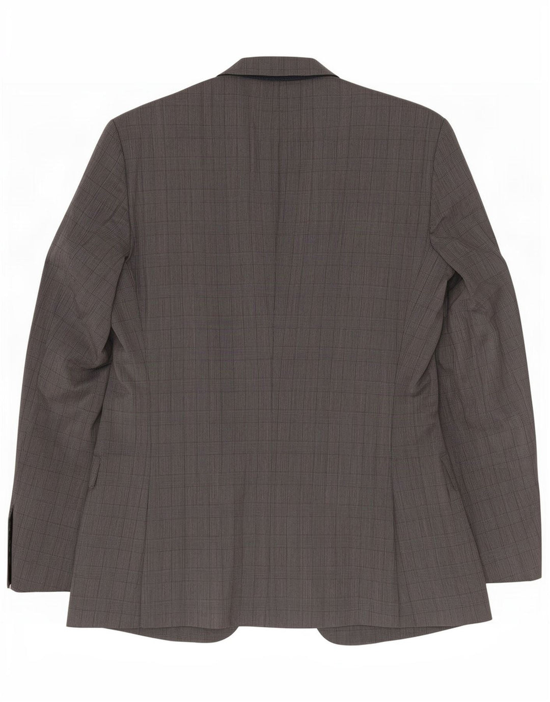 Jaqueta blazer masculina Hugo Boss com 2 botões EU 48 lã virgem xadrez cinza médio