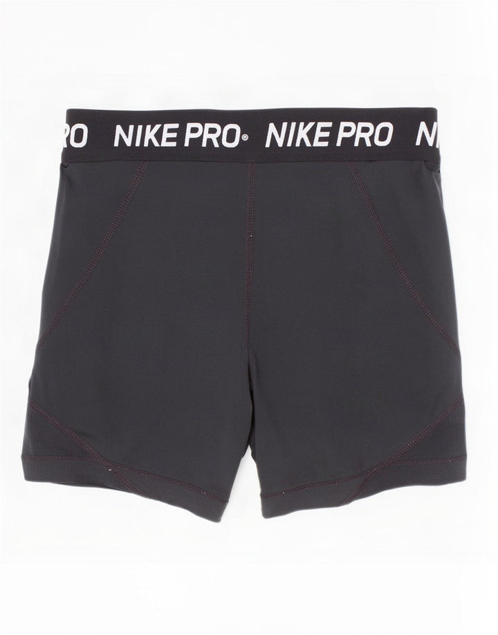 Shorts esportivos gráficos Nike Girls Dri Fit 10-11 anos médio preto poliéster