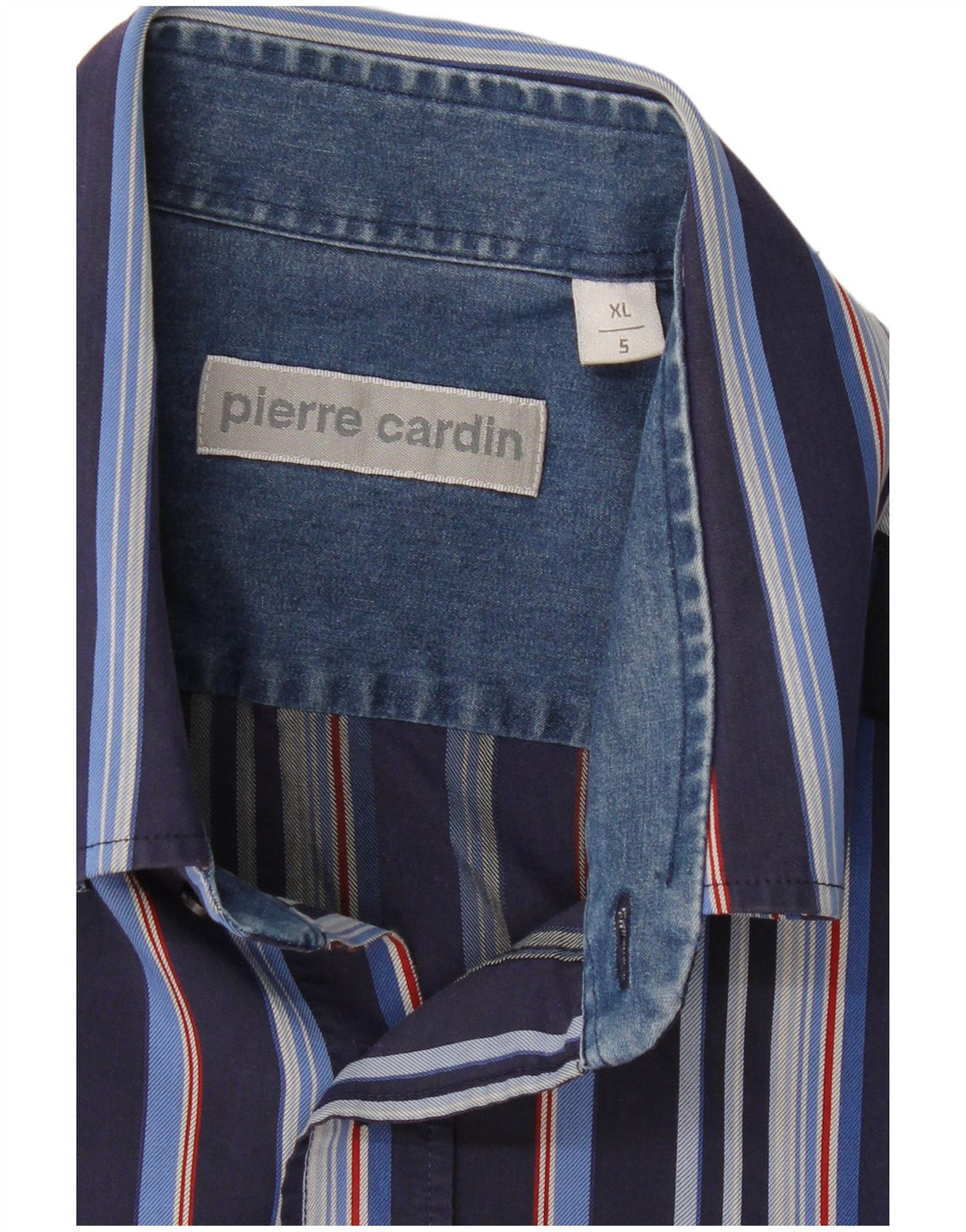 PIERRE CARDIN Camisa masculina de manga curta XL listrada azul marinho