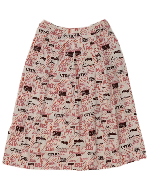 Saia feminina vintage estampada cintura alta evasê W28 média multicolorida