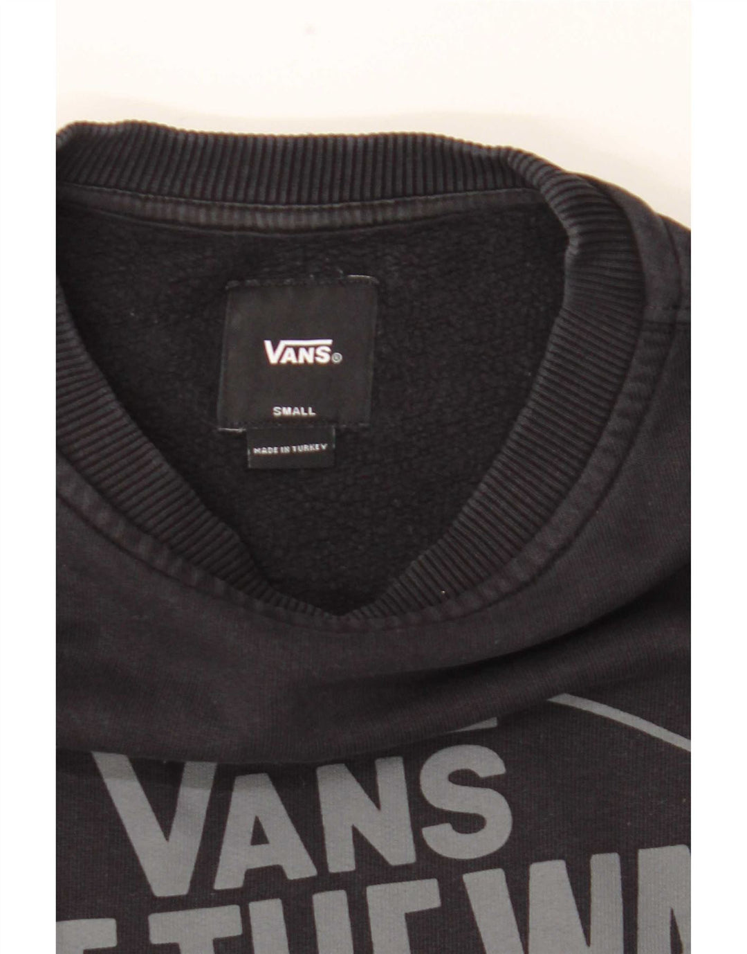 Vans Mens Graphic Moletom Jumper Pequeno Preto