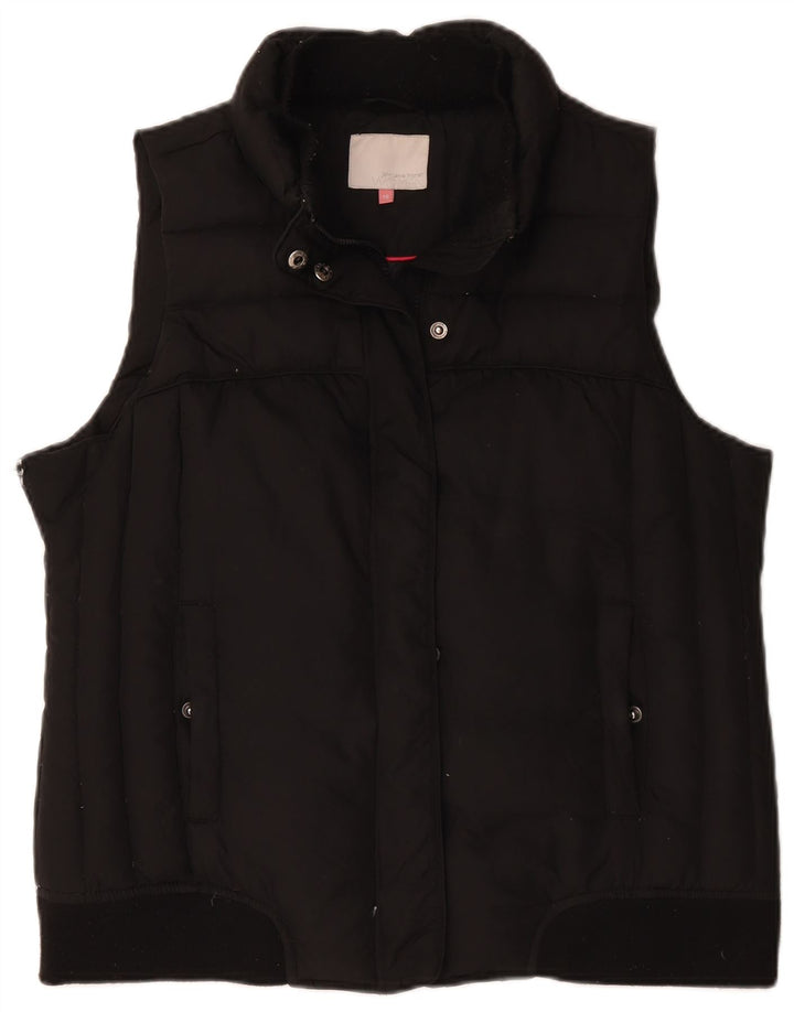 Colete acolchoado feminino John Lewis UK 16 grande poliéster preto