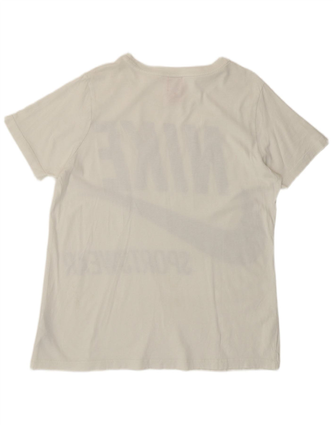 Camiseta gráfica feminina Nike UK 16 grande algodão branco