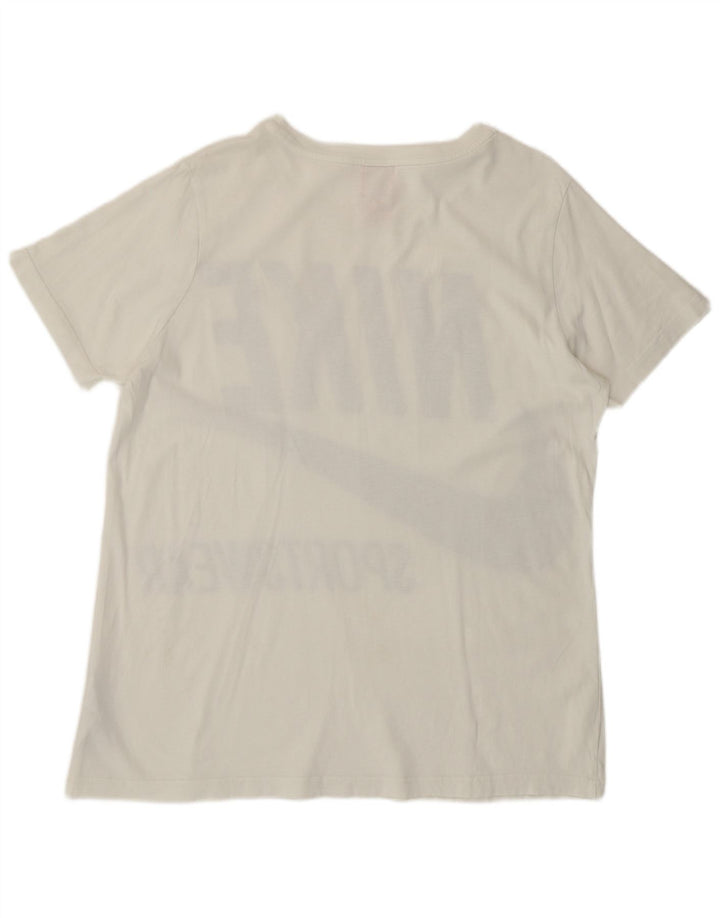 Camiseta gráfica feminina Nike UK 16 grande algodão branco