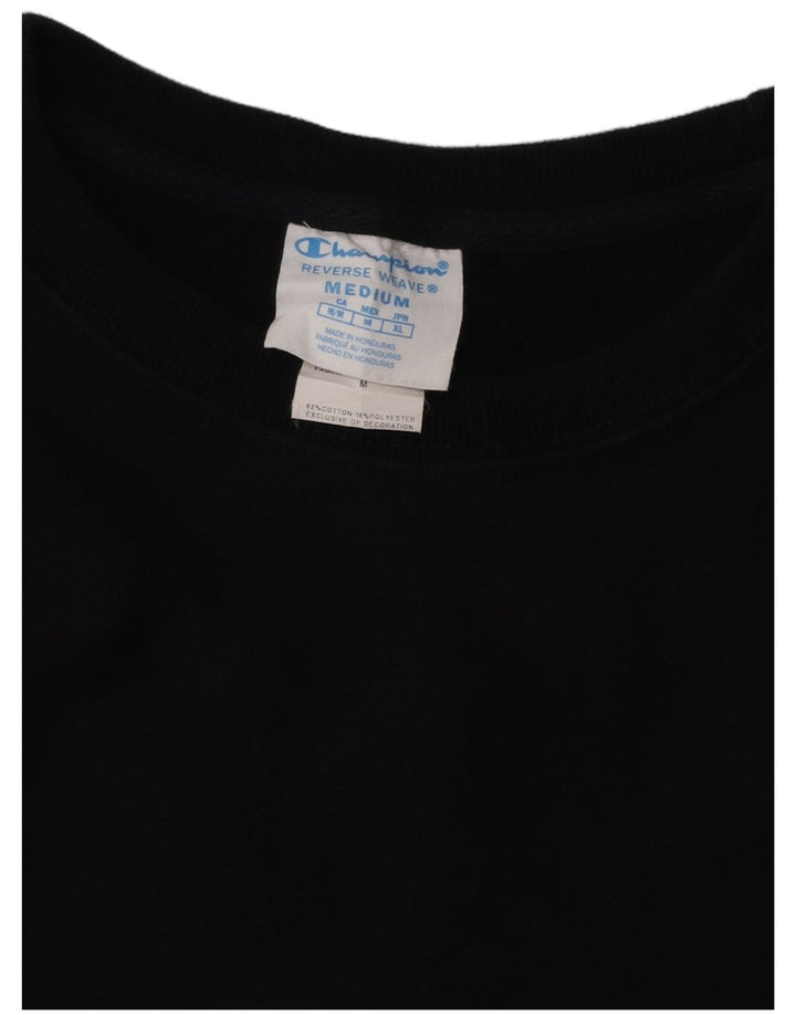 CHAMPION moletom feminino jumper UK 14 médio algodão preto