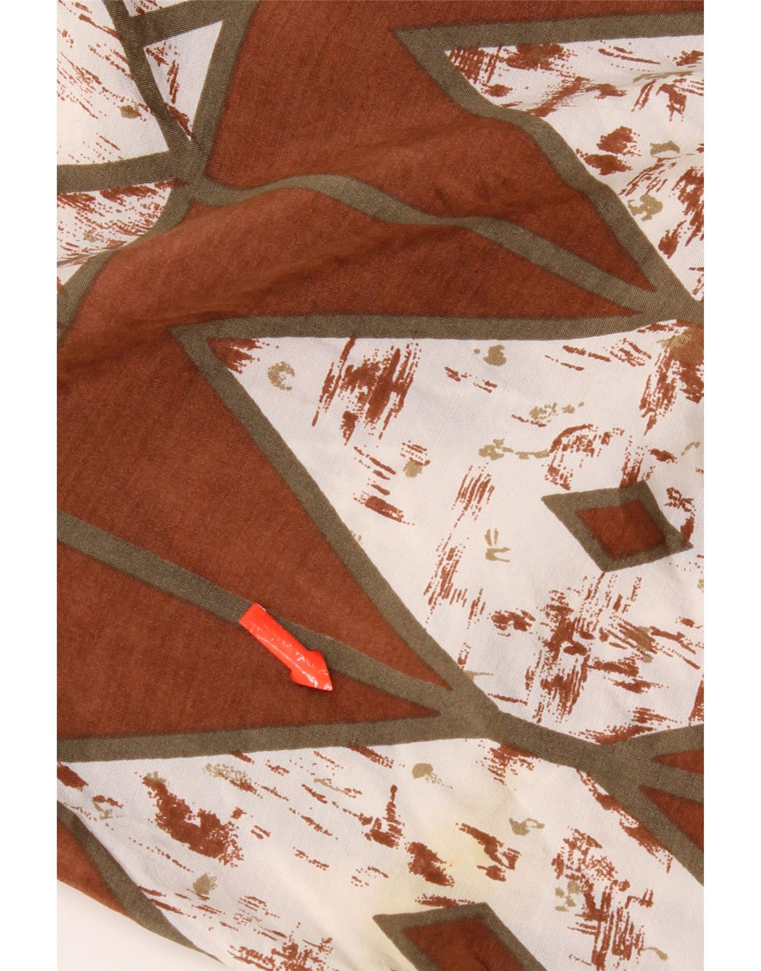 Camisa masculina vintage média marrom geométrica