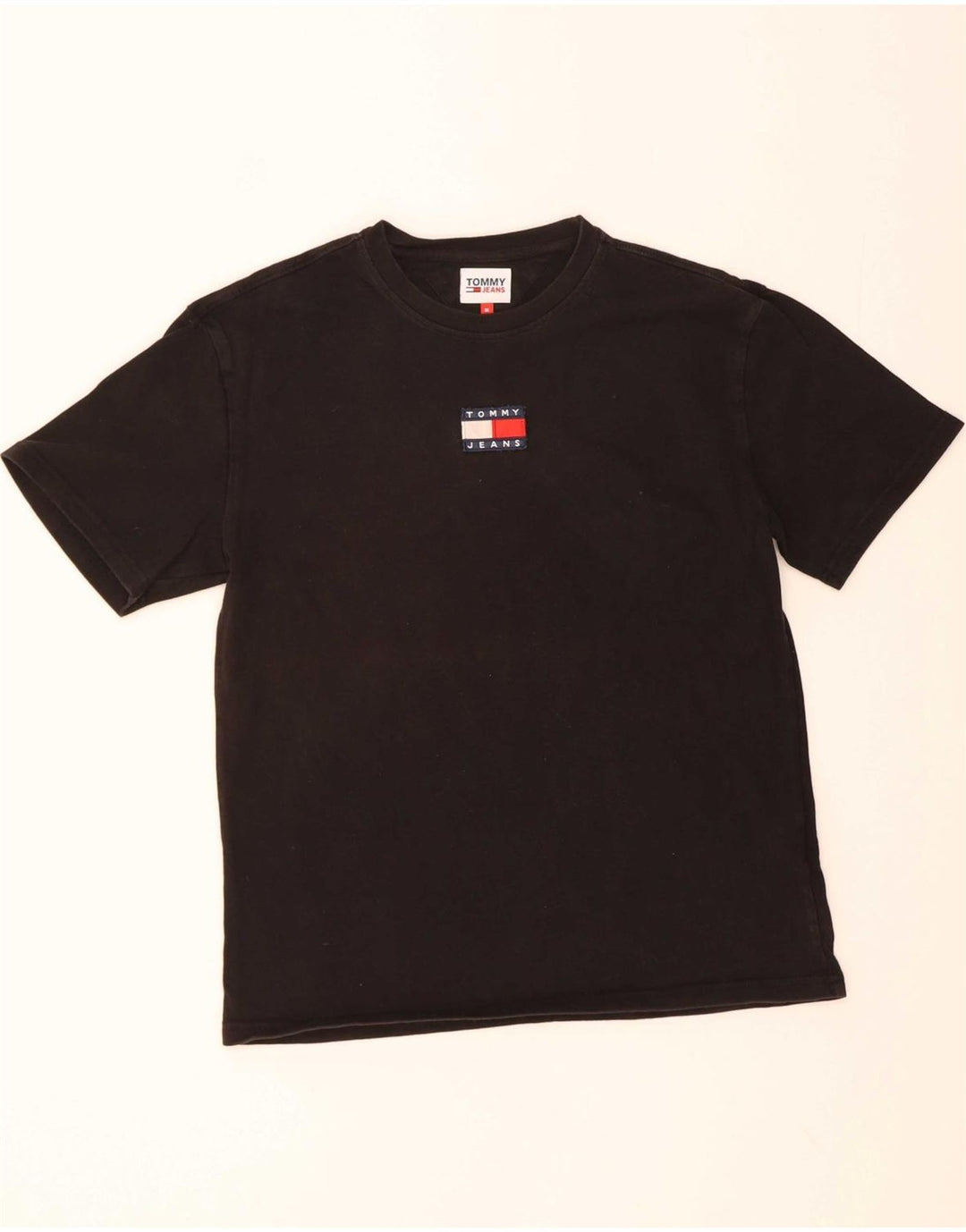 Camiseta masculina TOMMY HILFIGER de algodão preto médio