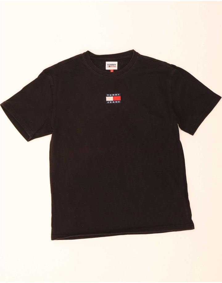 Camiseta masculina TOMMY HILFIGER de algodão preto médio