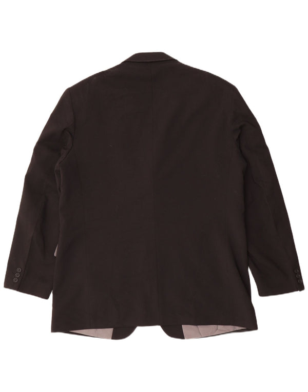 Jaqueta blazer masculina de 3 botões Marks & Spencer Reino Unido 44 XL preto poliéster