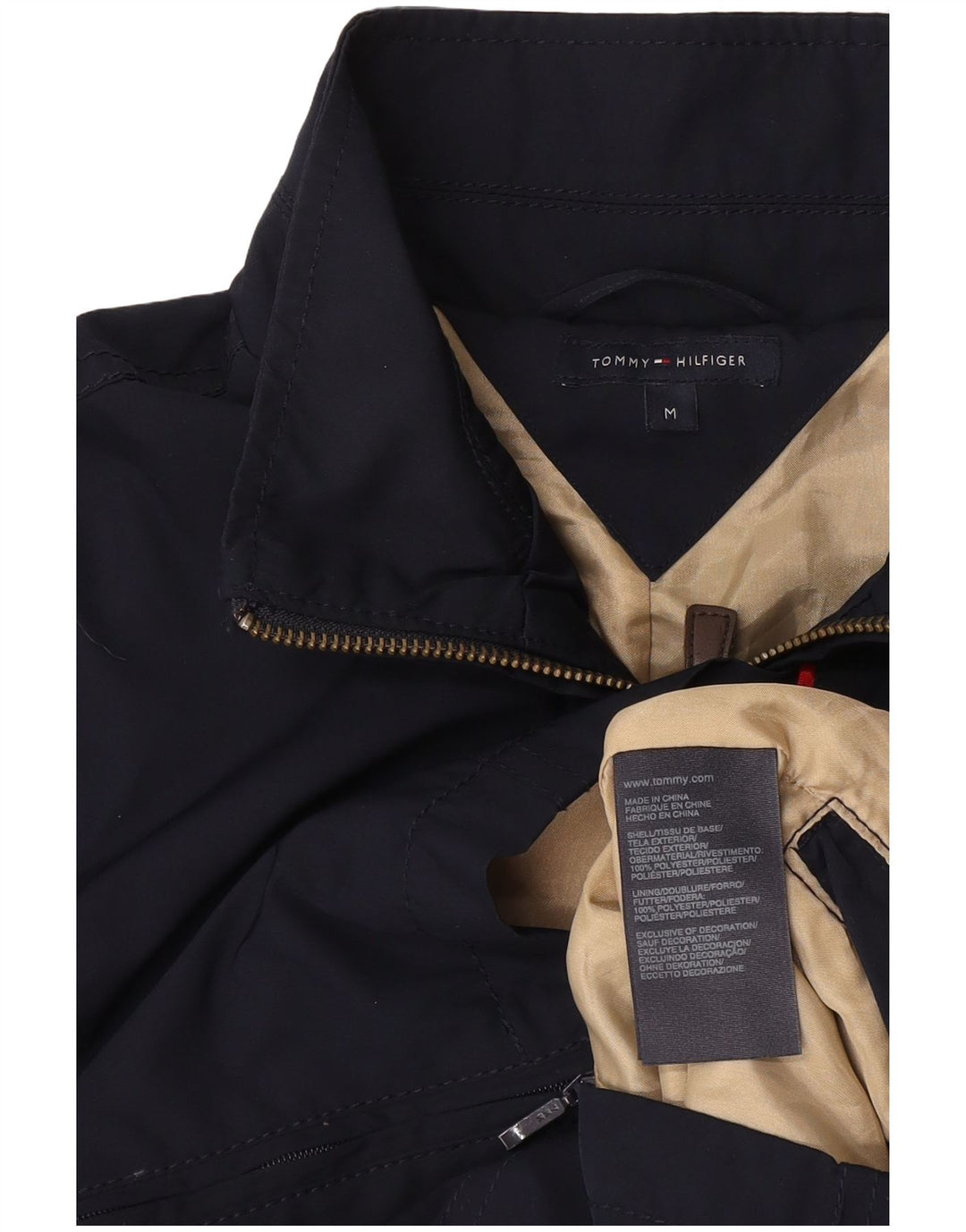 Jaqueta bomber feminina Tommy Hilfiger Reino Unido 12 poliéster azul marinho médio