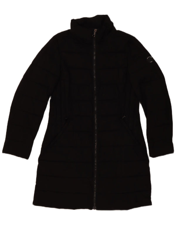 Casaco acolchoado feminino Nautica UK 14 grande poliéster preto