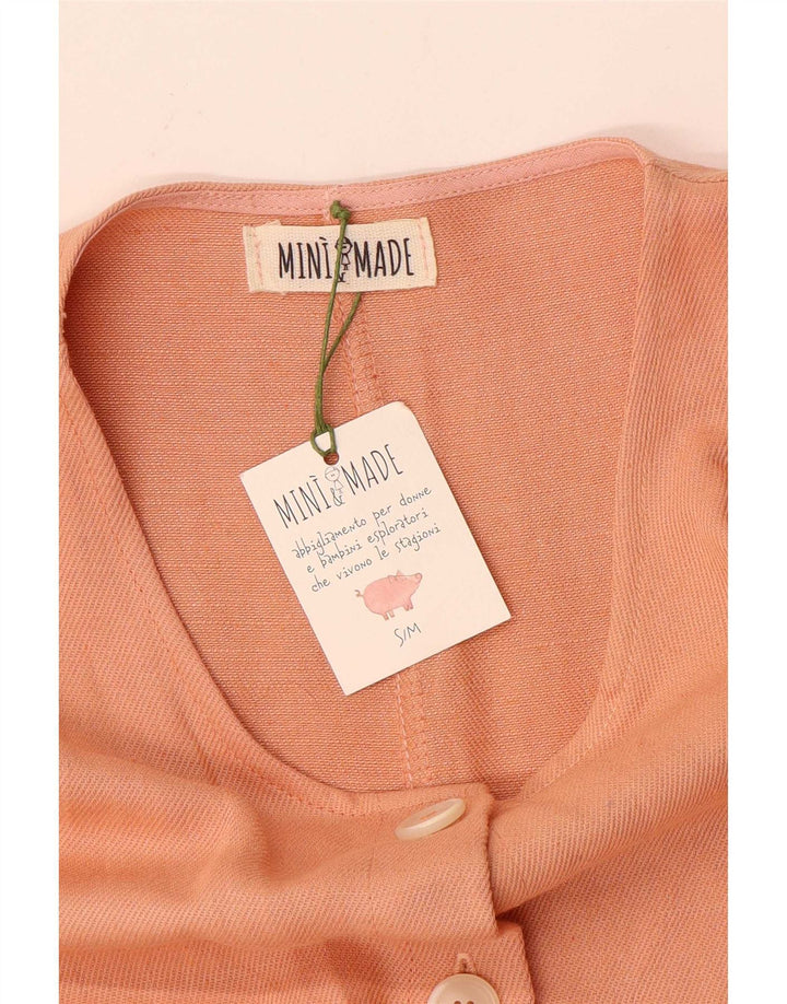 Macacão feminino vintage UK 10 pequeno laranja