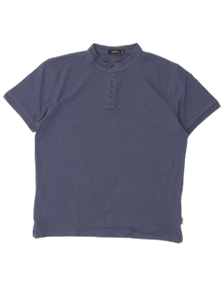 Camisa polo masculina LIU JO de algodão azul marinho médio