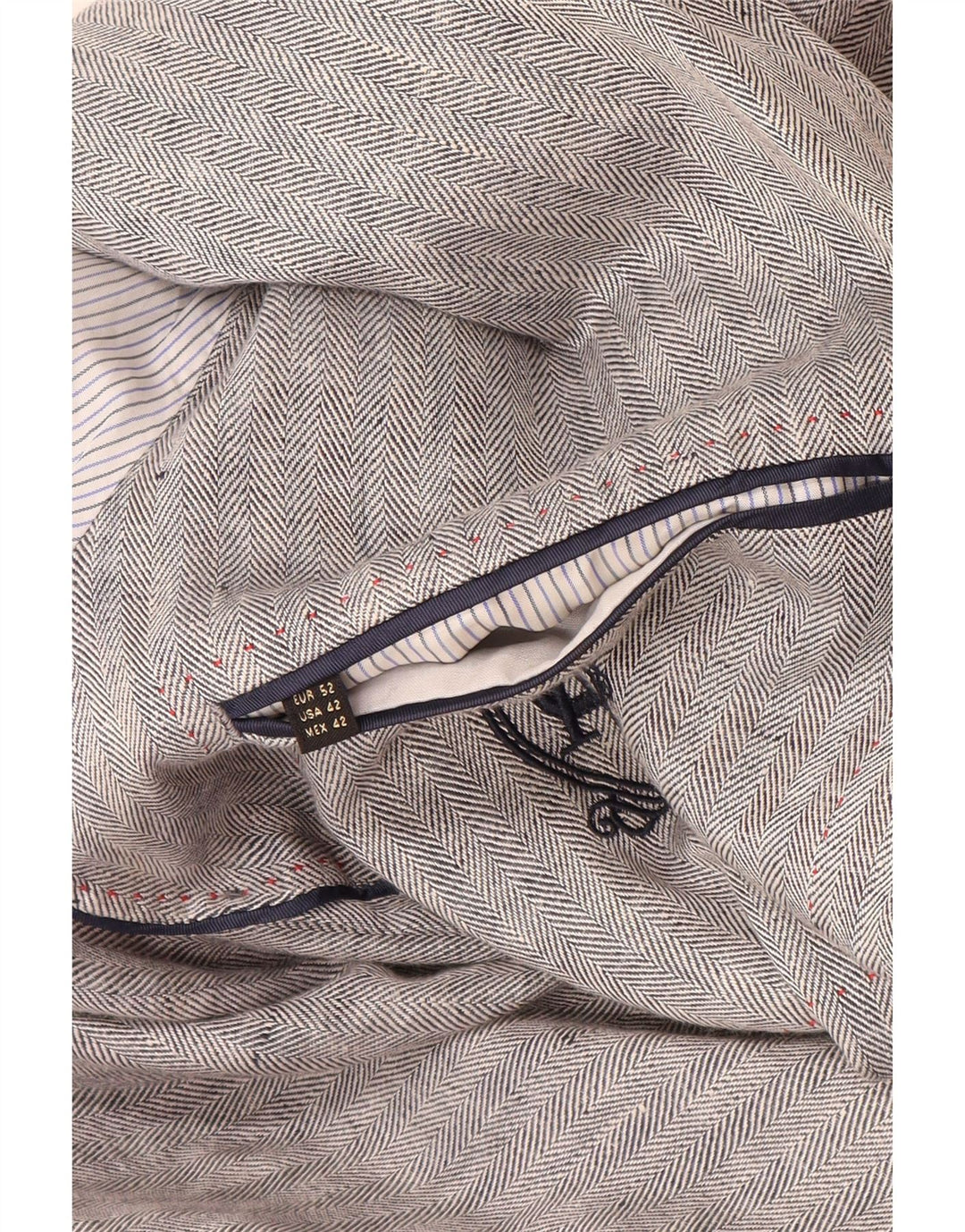 Jaqueta blazer masculina Massimo Dutti com 2 botões UE 52 grande espinha de peixe cinza