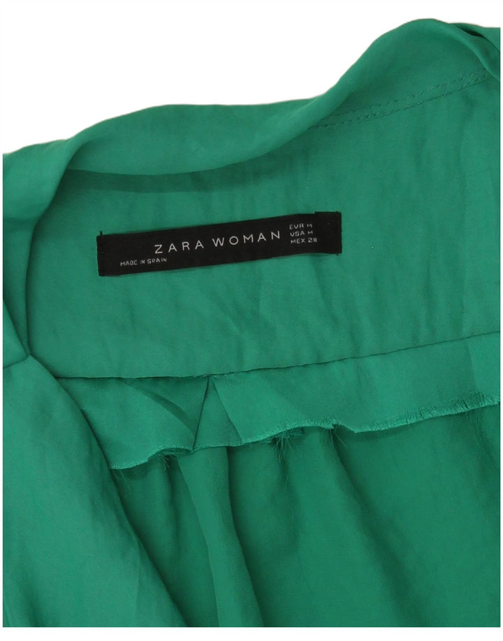 Vestido feminino sem mangas Zara UK 14 verde médio
