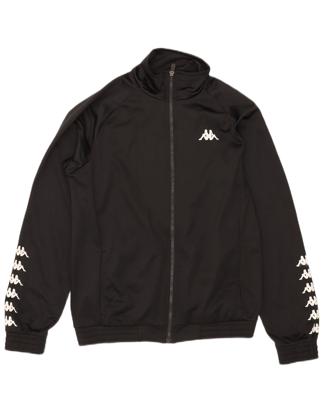 Kappa Mens Graphic Tracksuit Top Jacket Médio Preto Poliéster