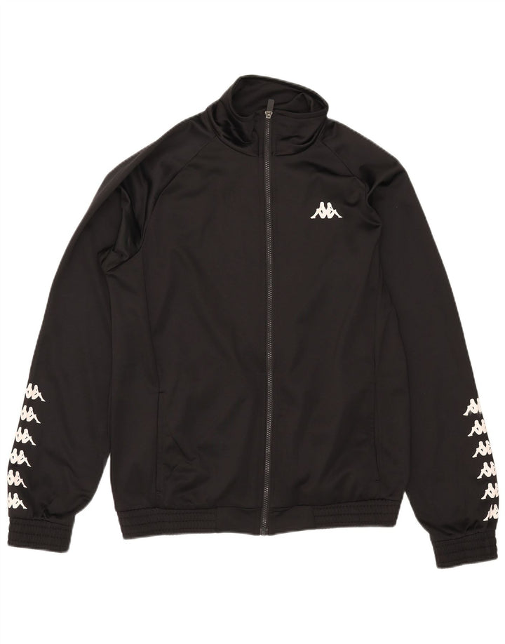 Kappa Mens Graphic Tracksuit Top Jacket Médio Preto Poliéster