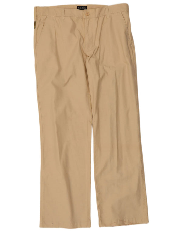 Calça Chino Reta Masculina Armani W36 L32 Algodão Bege