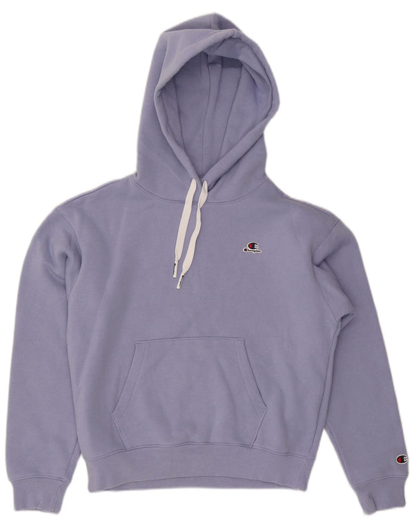 CHAMPION Suéter feminino com capuz UK 14 algodão azul médio