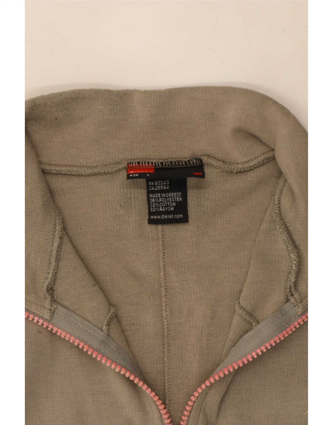 Diesel Womens Graphic Tracksuit Top Jacket UK 14 Grande Poliéster Cinza