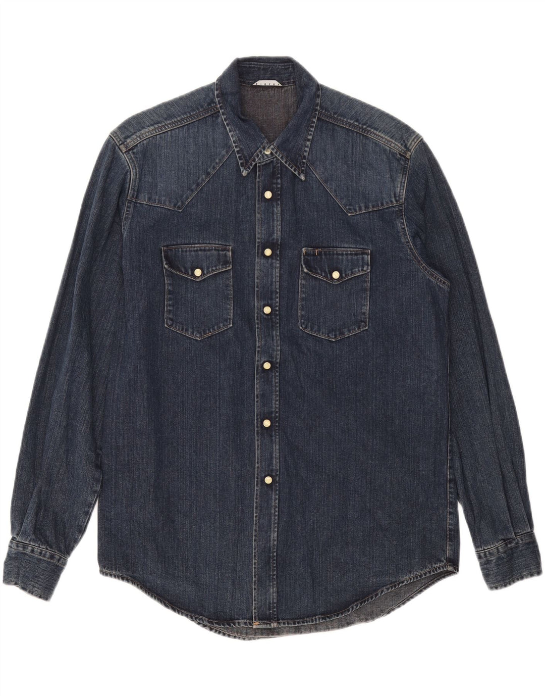 Camisa jeans masculina SISLEY grande azul marinho