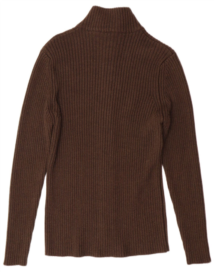 Suéter cardigã masculino North Sails com estampa gráfica pequena lã marrom