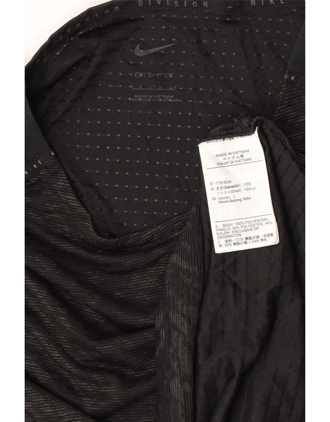 Camiseta Nike Feminina Dri Fit Abstract Pattern Top UK 14 Grande Preto