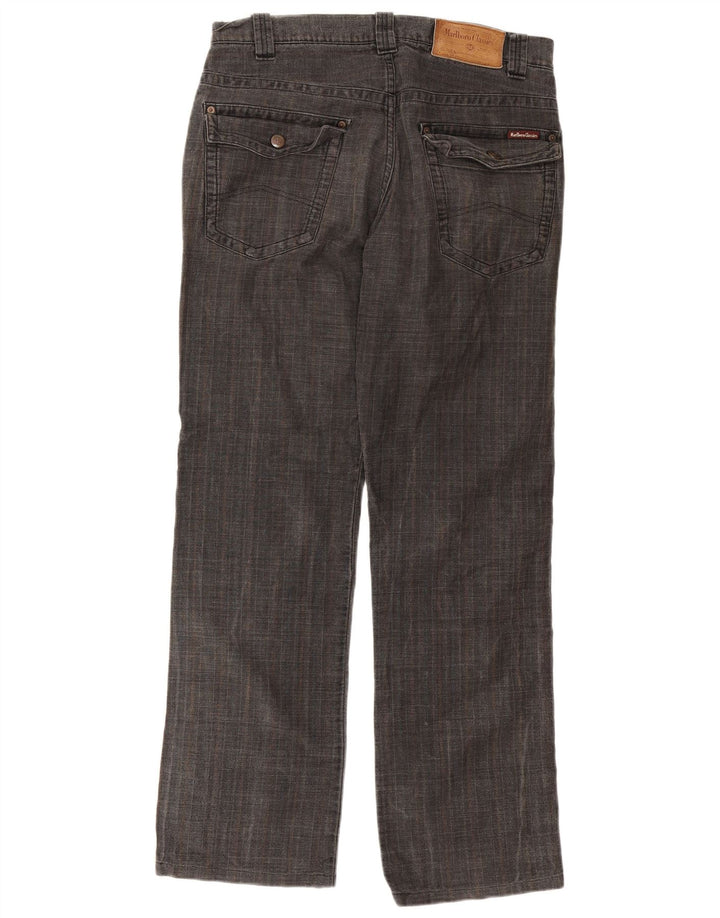 Calça chino reta masculina Marlboro Classics W33 L31 espinha de peixe cinza