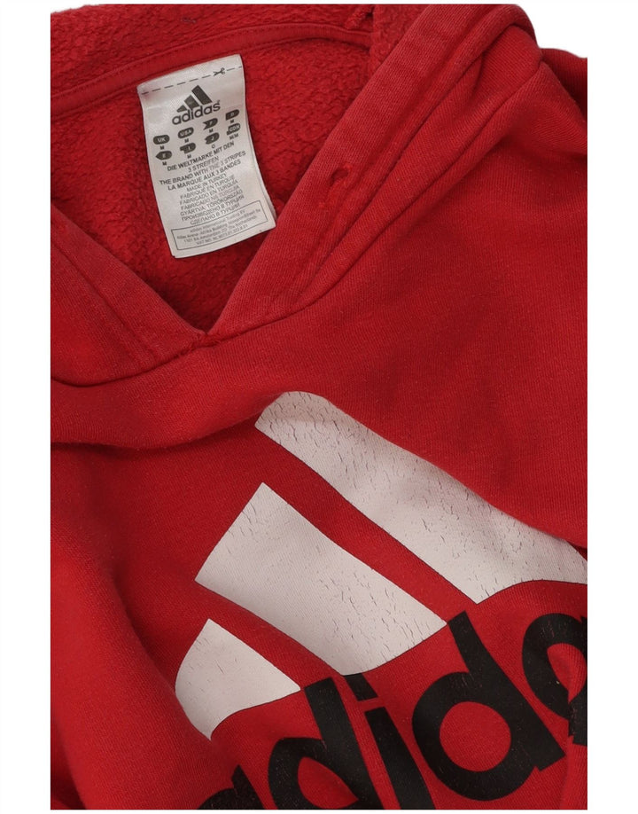 ADIDAS Mens Graphic Hoodie Jumper Médio Algodão Vermelho