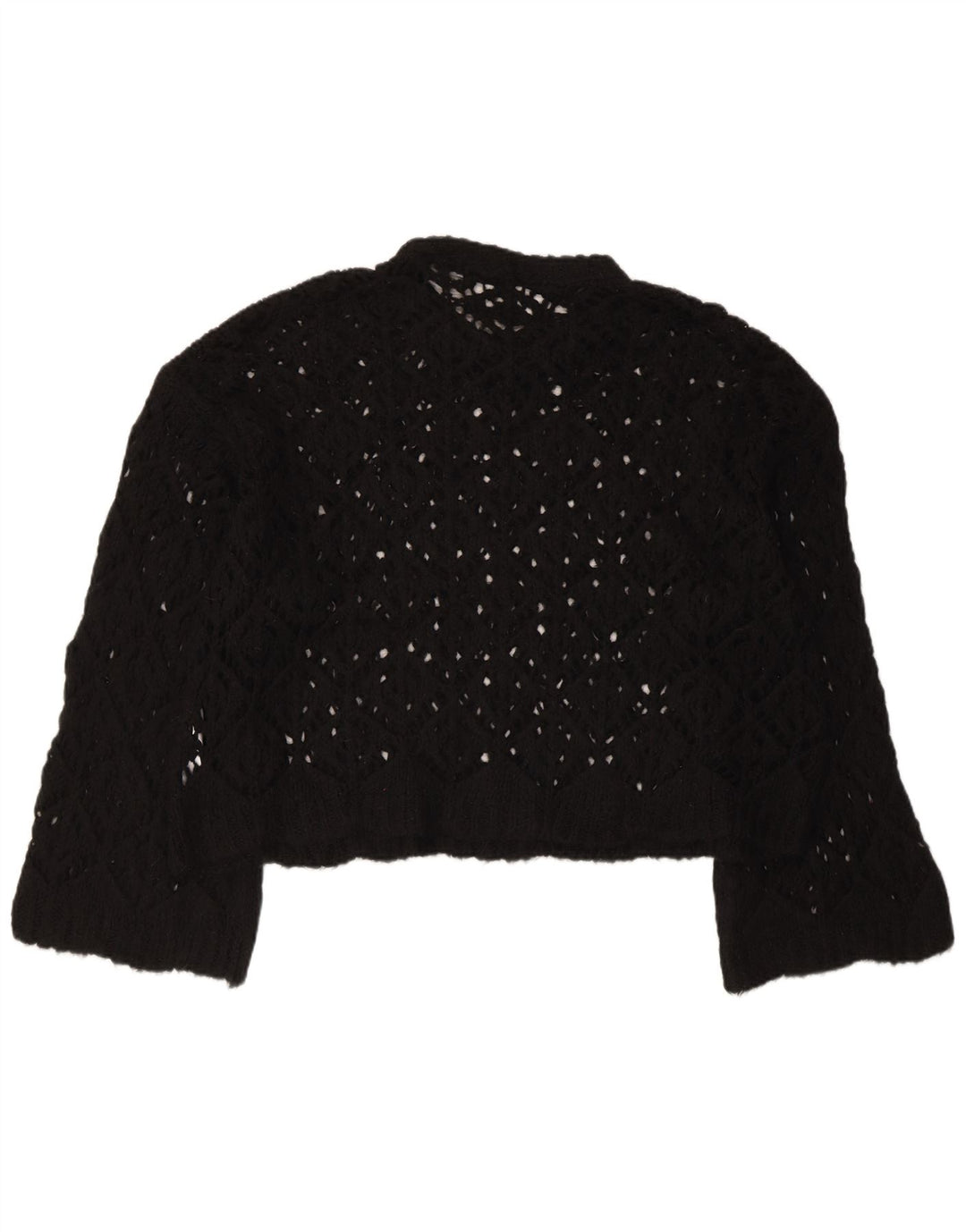 ZARA Suéter feminino superdimensionado com gola canoa Reino Unido 16 grande preto