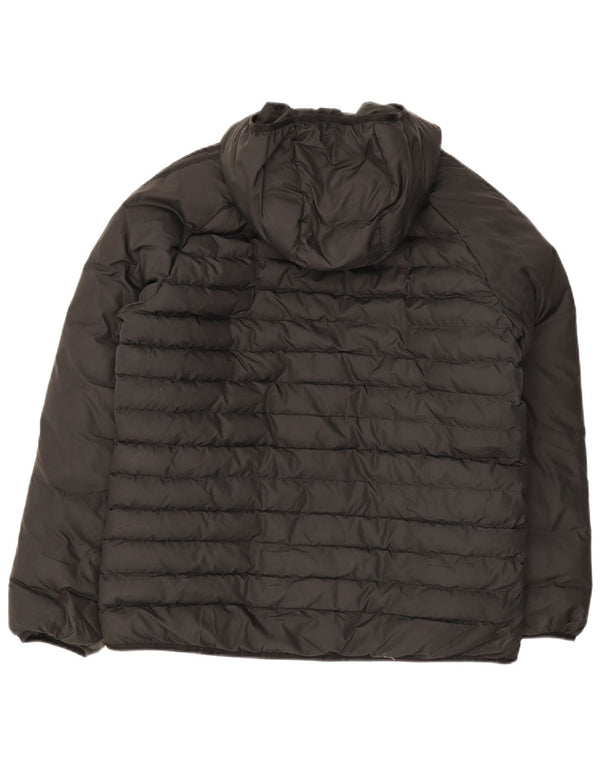 Jaqueta acolchoada com capuz masculina Adidas UK 40 grande poliéster preto