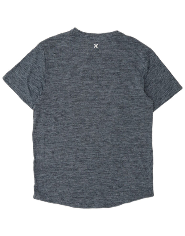 Camiseta masculina Hurley com estampa gráfica, poliéster manchado azul marinho médio