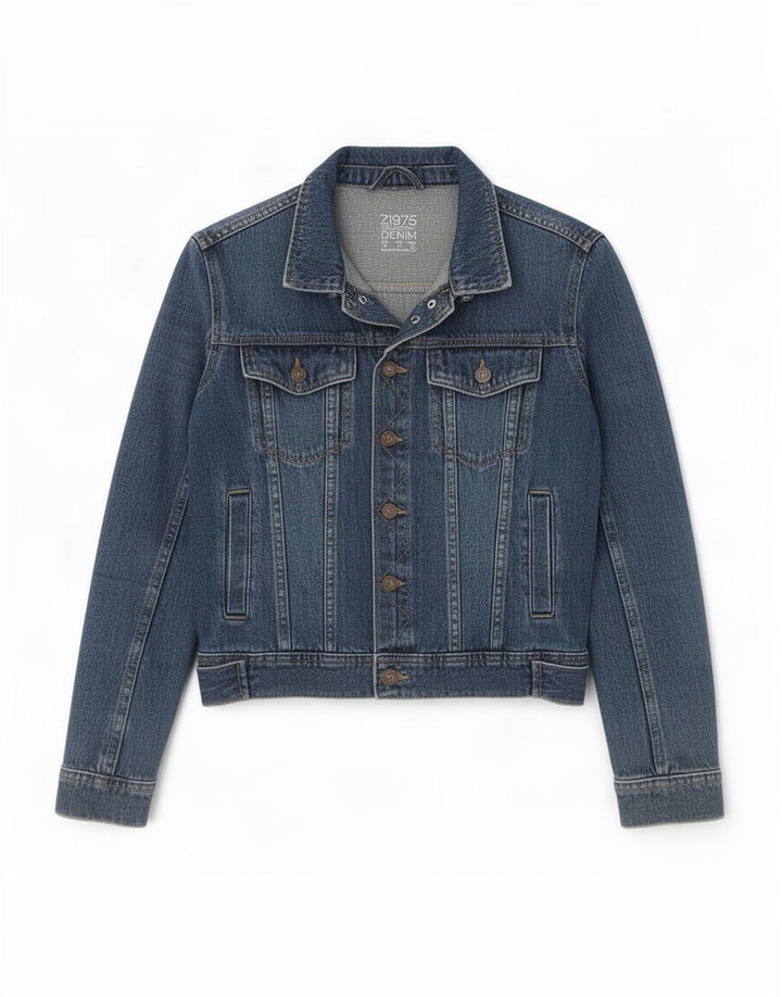Jaqueta jeans feminina Zara UK 10 algodão azul pequeno