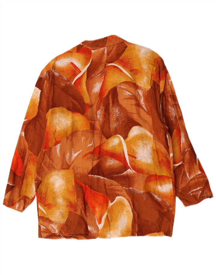 Jaqueta blazer feminina Rene com 1 botão IT 44 marrom médio floral