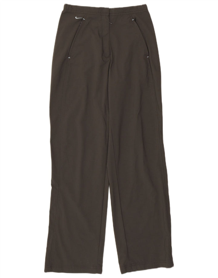 Calça reta feminina Nike UK 8/10 pequena W26 L29 cinza poliéster