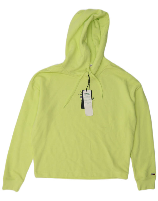 Tommy Hilfiger moletom com capuz feminino UK 14 algodão verde médio