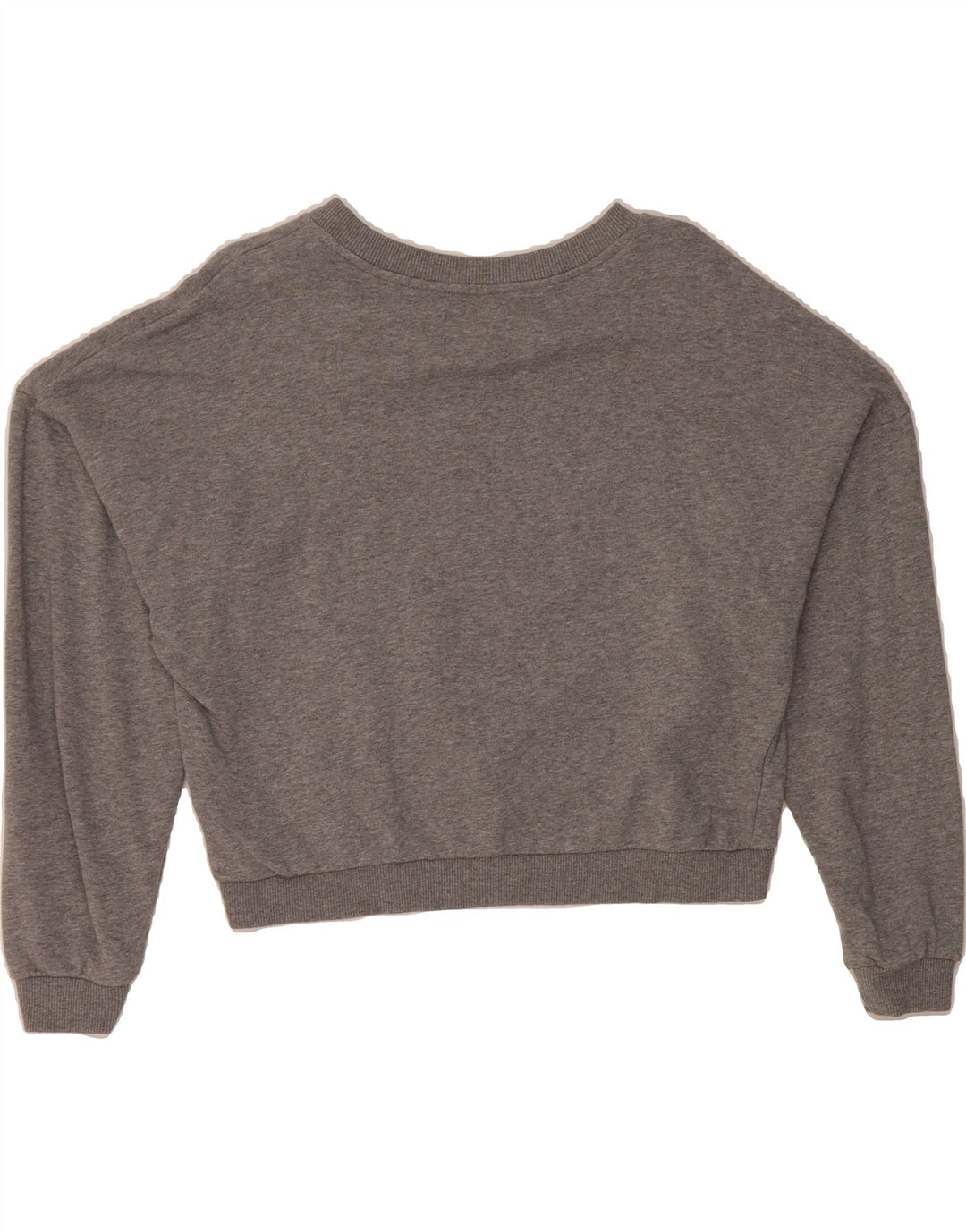 GUESS Womens Oversized Graphic Crop Sweatshirt Jumper UK 6 XS Grey Cotton Vintage Guess and Second-Hand Guess from Messina Hembry 