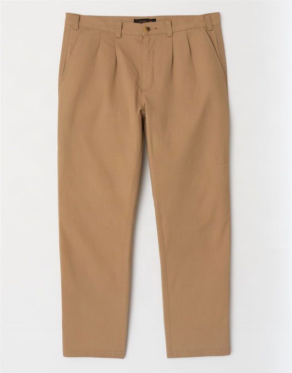 Calça chino masculina Timberland reta pegged W36 L34 algodão bege