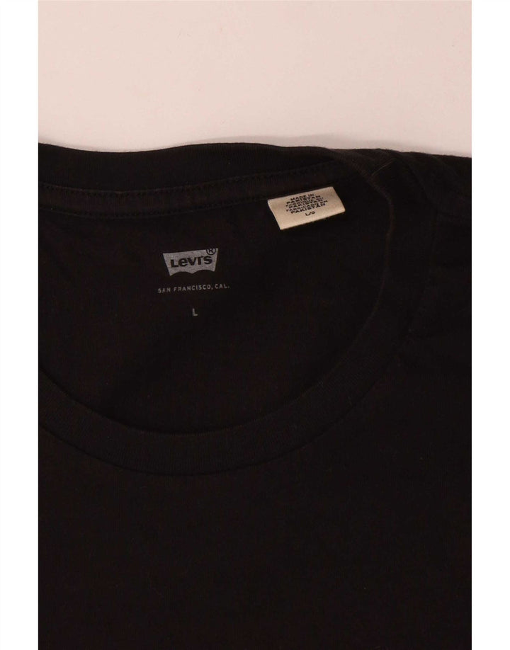 Camiseta gráfica masculina Levi's Top grande de algodão preto
