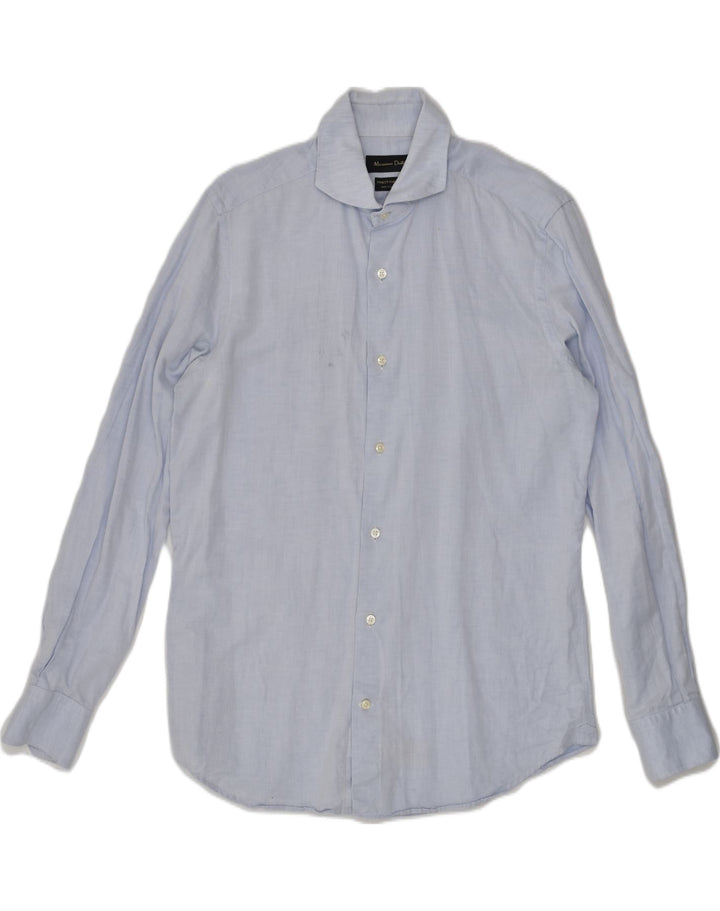 MASSIMO DUTTI Mens Shirt EU 40 Medium Blue Cotton | Vintage Massimo Dutti | Thrift | Second-Hand Massimo Dutti | Used Clothing | Messina Hembry 