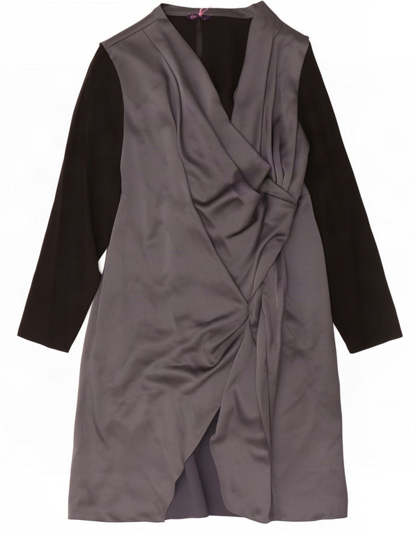 Vestido feminino Marks & Spencer A-Line UK 24 4XL prateado colorblock