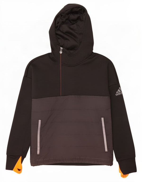 Adidas Meninos MESSI Graphic Hoodie Jumper 11-12 Anos Preto Colorblock
