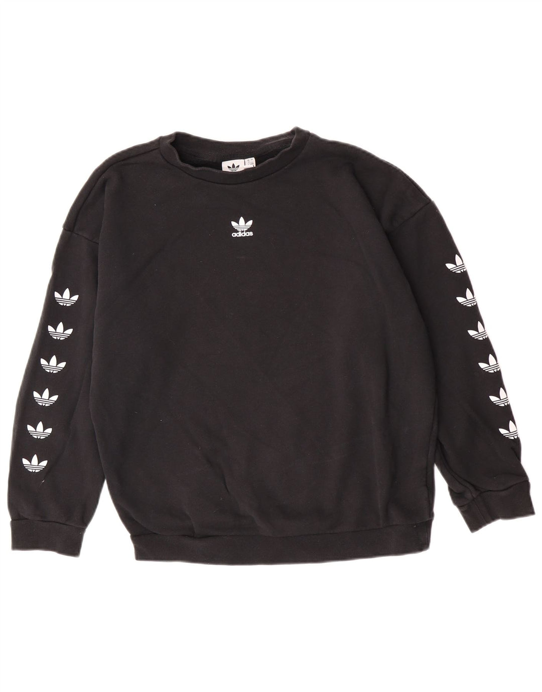 Adidas feminino gráfico oversized moletom jumper reino unido 12 médio algodão preto
