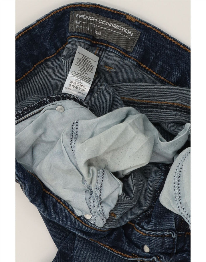 French Connection Masculino Slim Jeans W32 L34 Azul Algodão