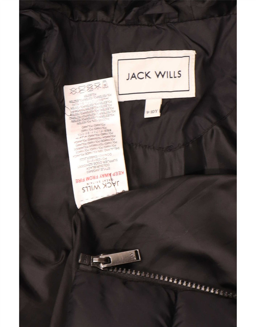 Jaqueta acolchoada com capuz para meninos Jack Wills 9-10 anos poliamida preta