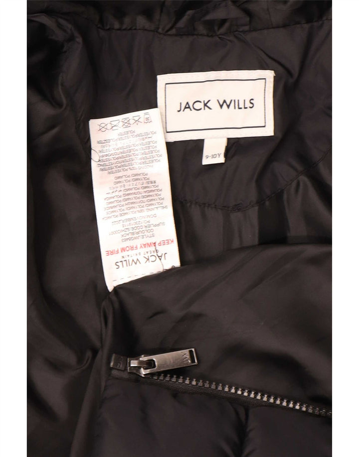 Jaqueta acolchoada com capuz para meninos Jack Wills 9-10 anos poliamida preta