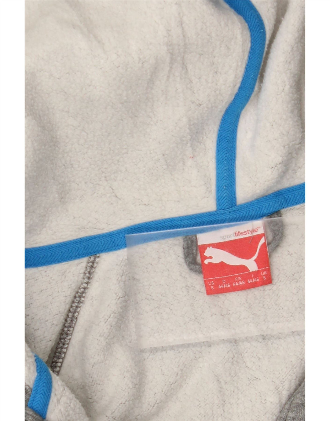 Suéter PUMA masculino com capuz e zíper gráfico pequeno algodão cinza