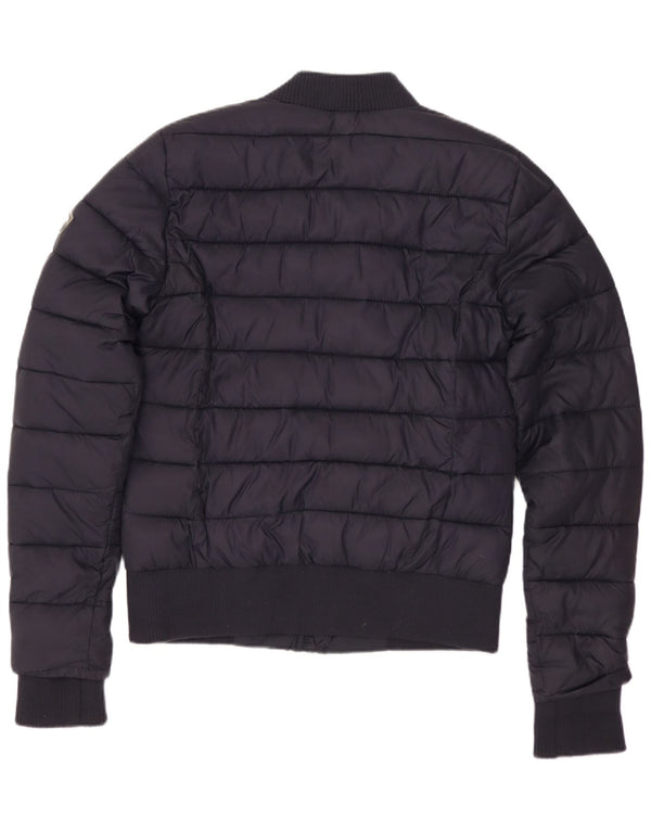 Jaqueta acolchoada feminina SUPERDRY UK 10 poliéster azul marinho pequeno