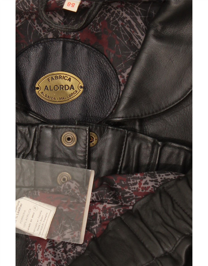 Colete de couro masculino vintage IT 58 3XL couro preto