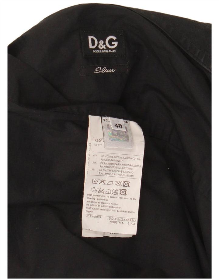Camisa Slim Masculina Dolce & Gabbana IT 48 Algodão Preto Médio